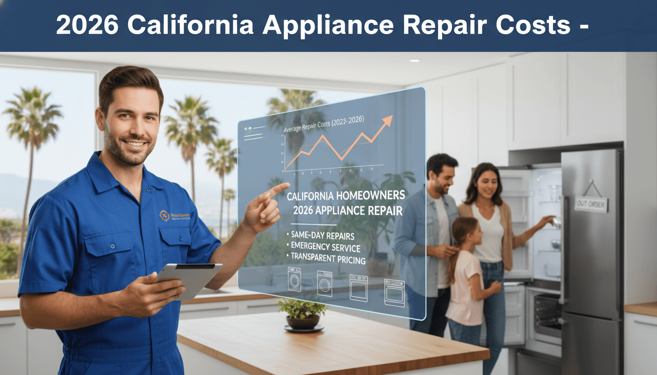 Appliance Repair Cost Guide: 2026 Pricing for California Homeowners