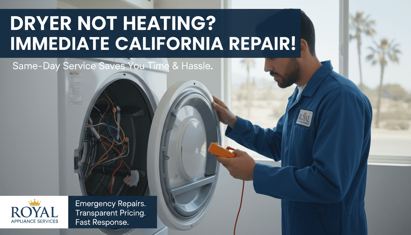 Dryer Not Heating: Emergency Dryer Repair Near Me in California