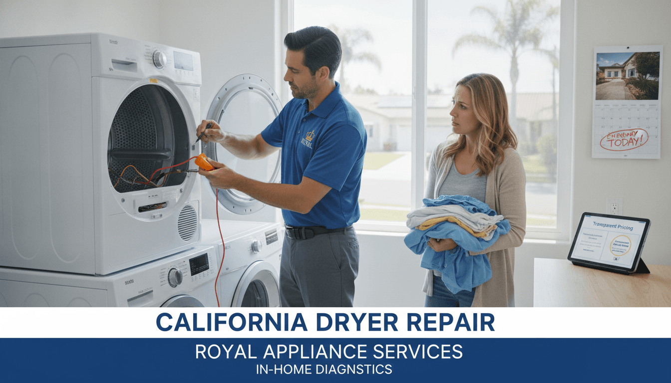 Dryer Not Heating? Quick Washer and Dryer Repair Near Me in California