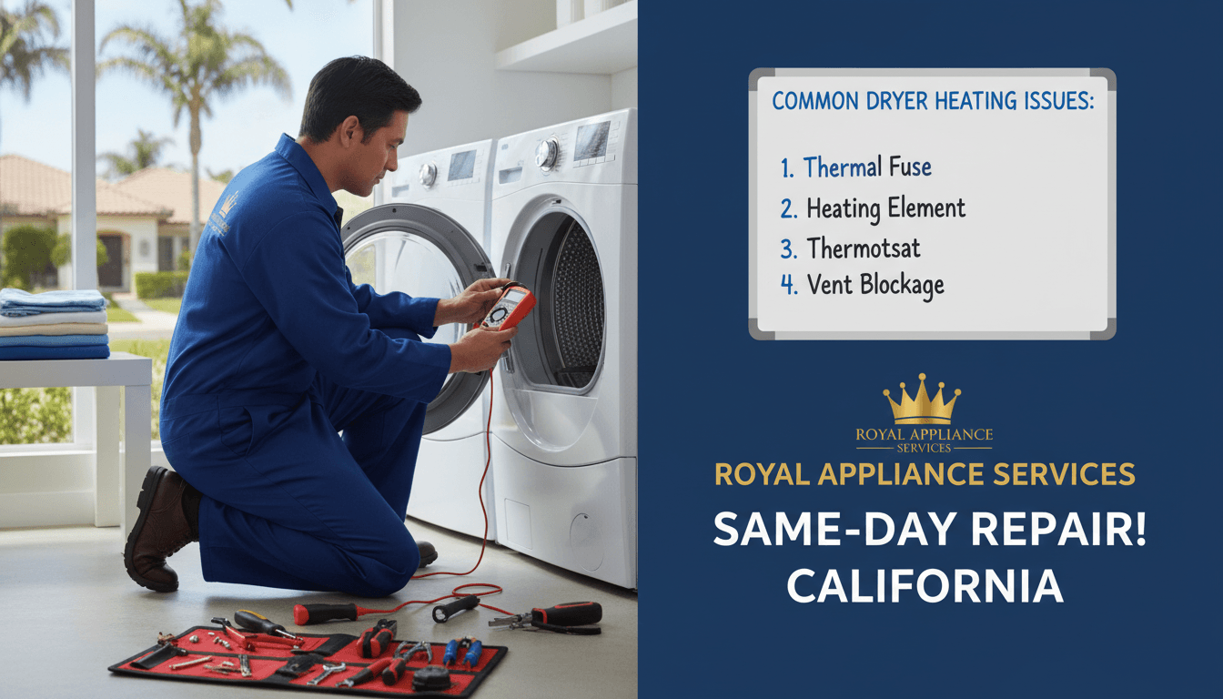 Dryer Not Heating Repair Near Me: Common Causes and Solutions in California
