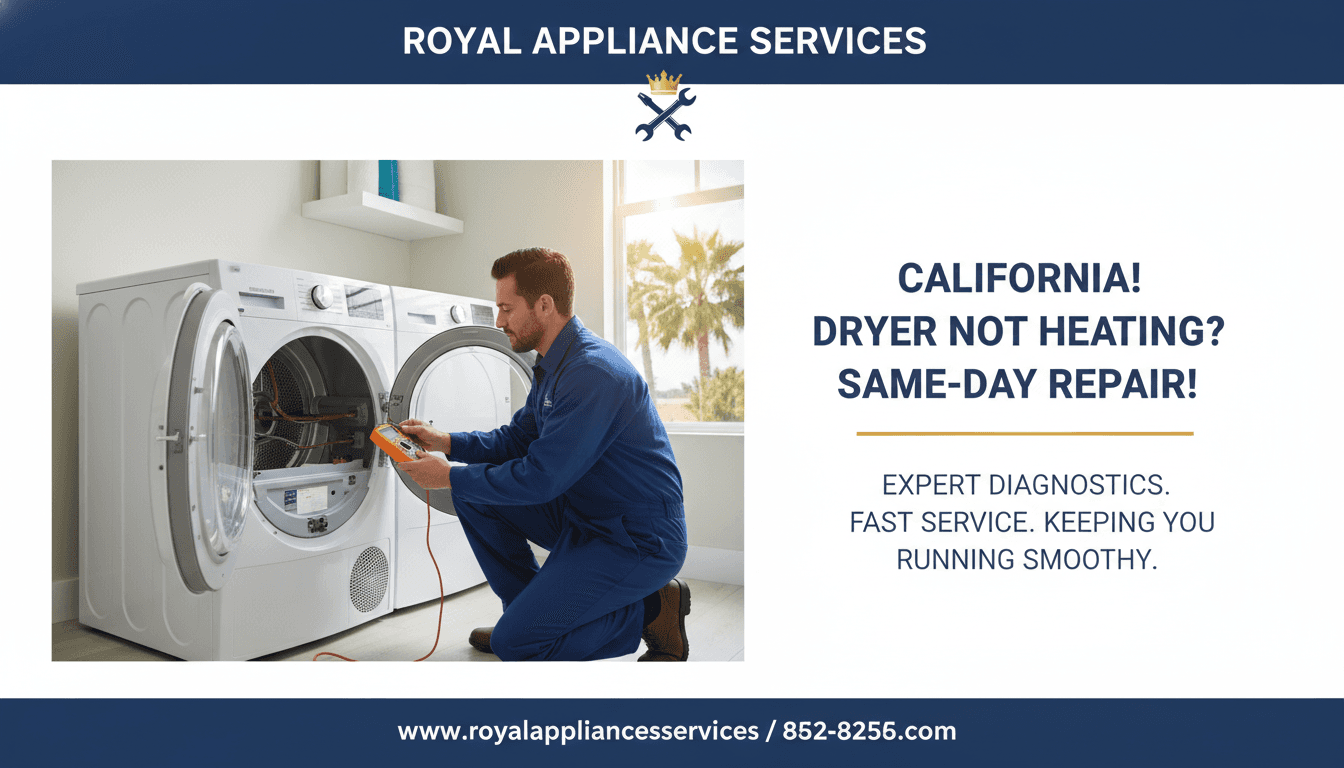 Dryer Not Heating Repair Near Me: Diagnosis and Same-Day Solutions in California