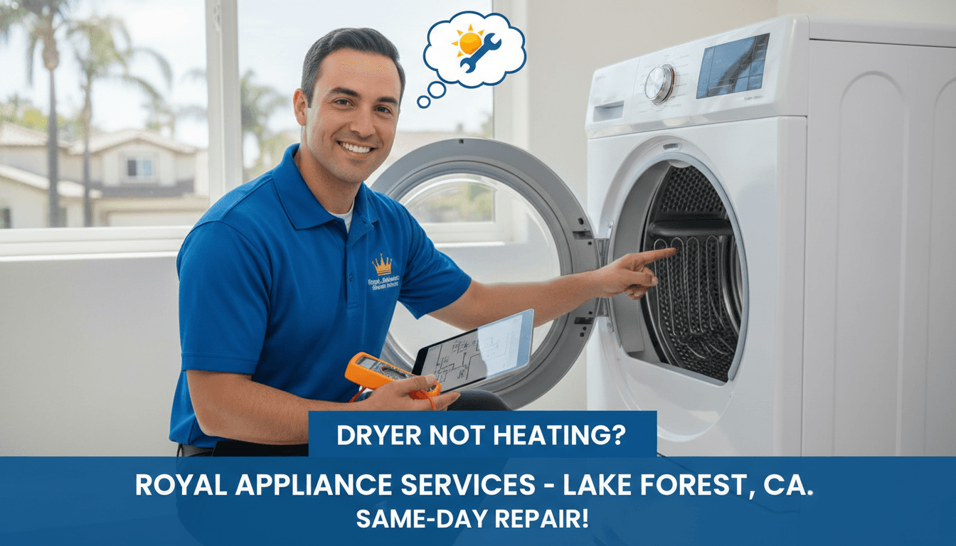 Dryer Not Heating? Repair Options Near Lake Forest for Same-Day Appliance Repair in California